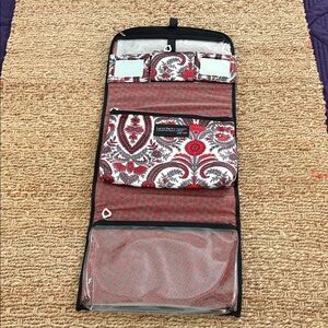 Gigi Hill Hanging Travel Cosmetic Organizer Red & Black